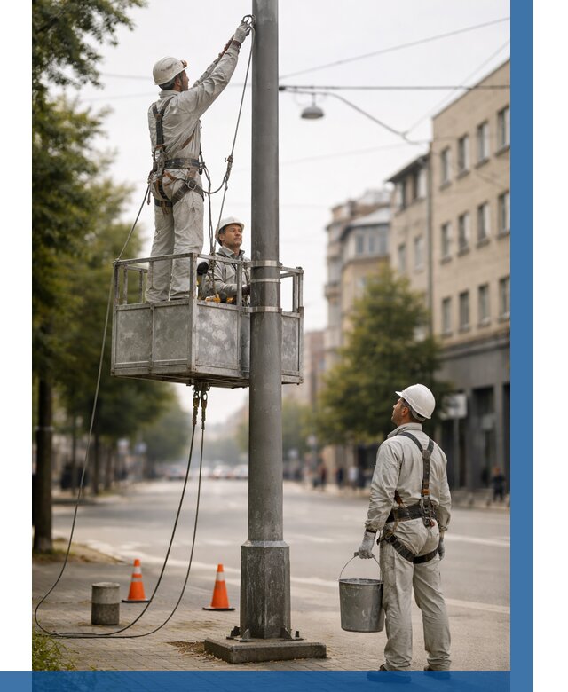 Покраска опор освещения в Старой Руссе от 5095 р. | ВЫСОТНИК-Срс