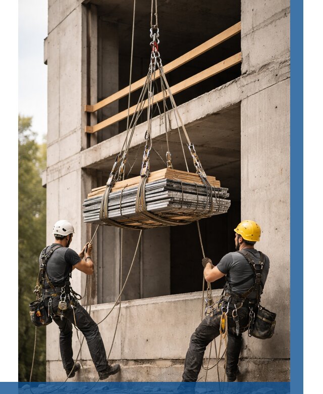 Подъем материала на этаж веревками в Старой Руссе от 1529 р. | ВЫСОТНИК-Срс