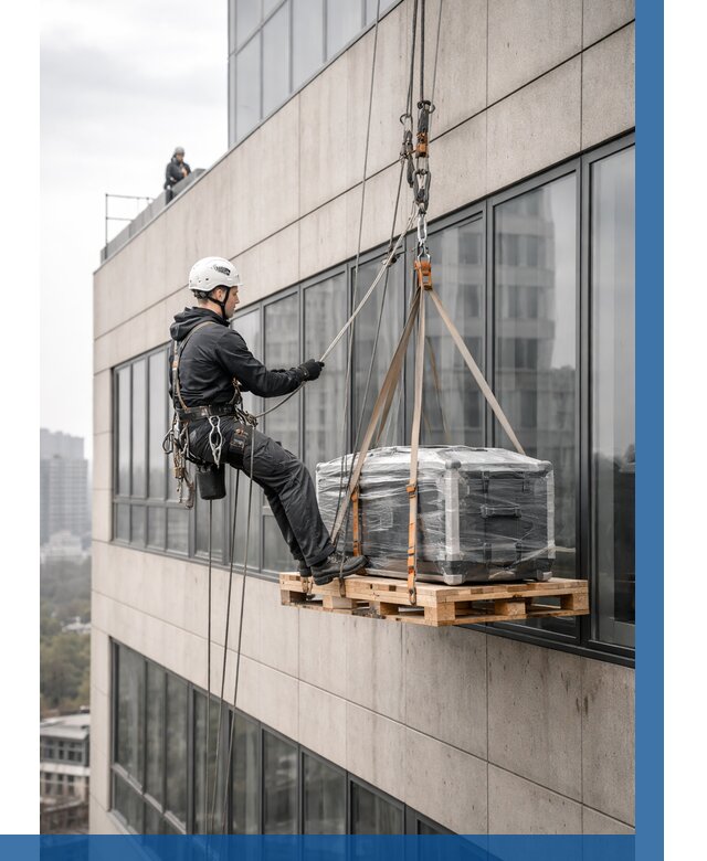 Спуск груза по фасаду в Старой Руссе от 3567 р. | ВЫСОТНИК-Срс