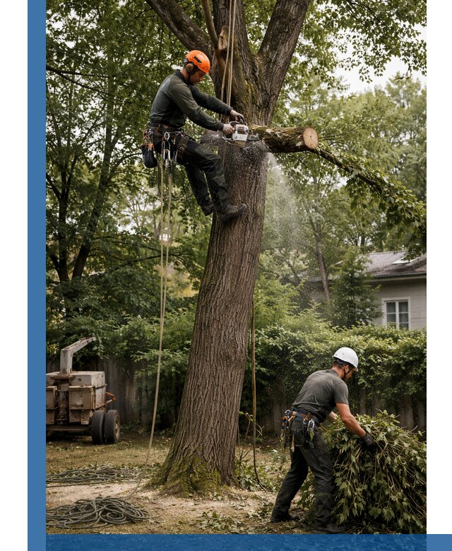 Кронирование деревьев в Старой Руссе, безопасная высотная обрезка