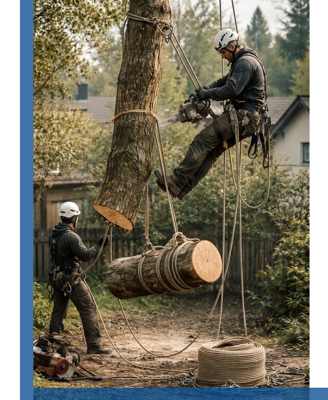 Валка деревьев частями в Старой Руссе, безопасно и аккуратно