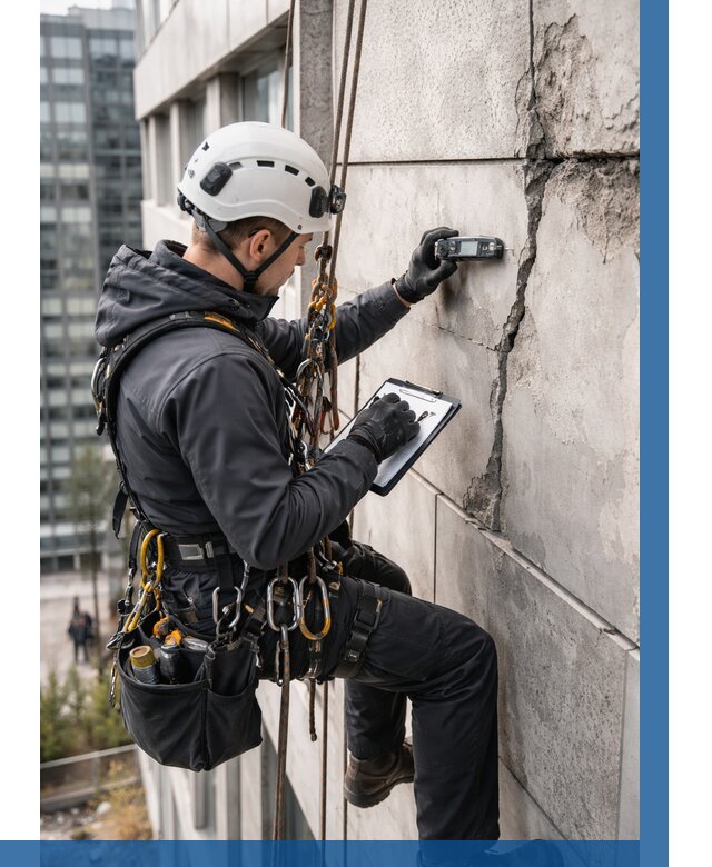 Обследование фасада альпинистами в Старой Руссе от 122 р. | ВЫСОТНИК-Срс