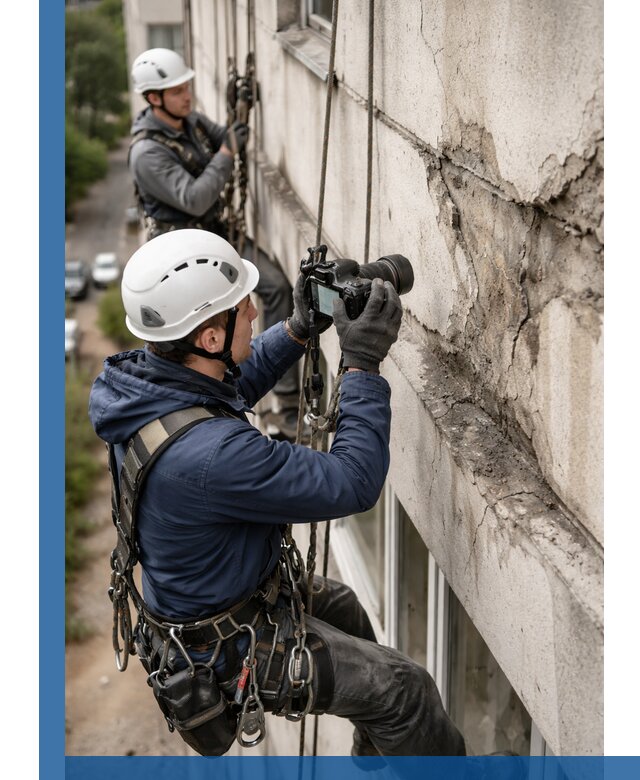Фотофиксация дефектов фасада с высотной съемкой в Старой Руссе