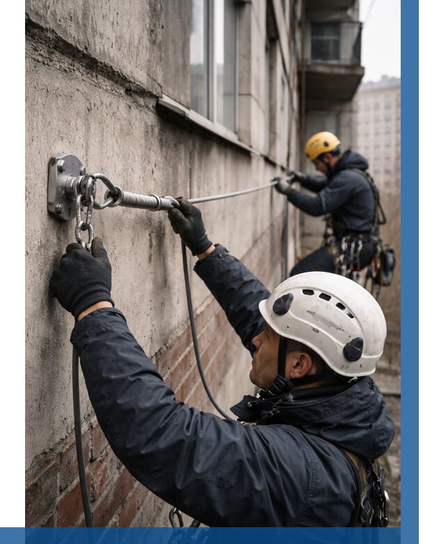 Монтаж анкерных линий в Старой Руссе от 3057 р. | ВЫСОТНИК-Срс